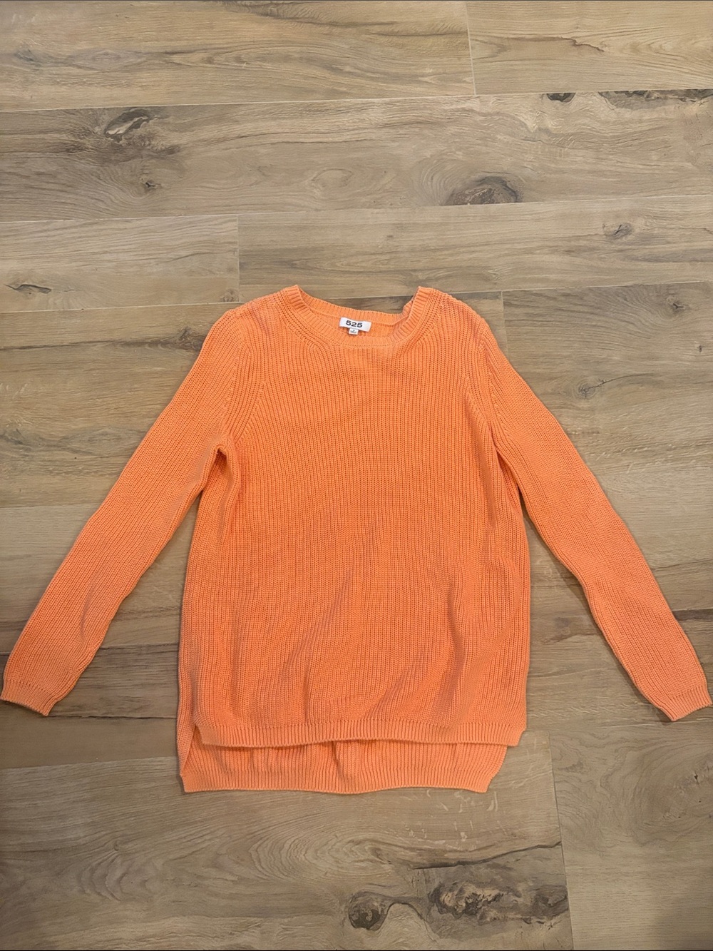 525 America Bright Orange Ribbed Crewneck Sweater